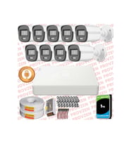 Provzen Hikvision 9'lu Full HD Güvenlik Kamerası Set 7/24 Renkli, Mikrofonlu, Olay Anında Bildirim