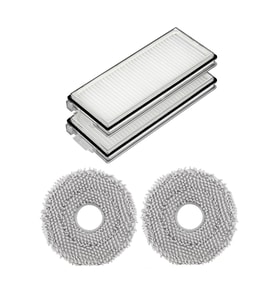 Roborock QRevo Curv Uyumlu 2 Adet Hepa Filtre 2 Adet Mop Fiber Paspas