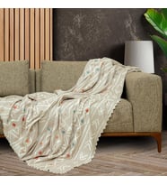 SoftMicro Etnik Desenli Boho130x180 cm  Koltuk Örtüsü Şalı, Kanepe Örtüsü, Tv Battaniyesi Camel