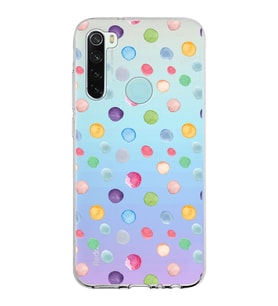 PrintiFy Xiaomi Redmi Note 8 ile Uyumlu 1mm Slim Fit Water Color 6 Baskılı Şeffaf  Kılıf