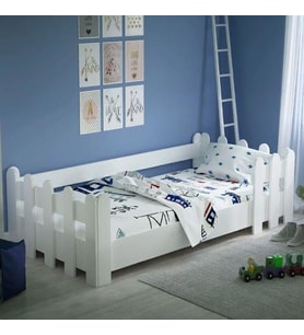 Tuliplife Montessori Karyola Beyaz 90x190 Yatak Uyumlu Oval Kesim Çocuk Yatağı TLP-109