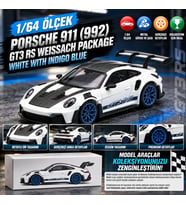 1/64 Porsche 911 (992) GT3 RS Weissach Package White with Indigo Blue