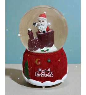 Büyük Açık Kırmızı Müzikli Noel Kar Küresi