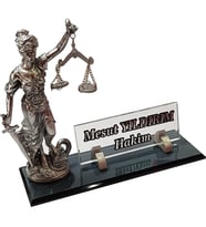 Masalık - İsimlik Büro Ofis Hediyesi M541 ADALET SILVER Masa İsimliği