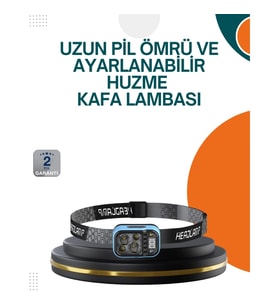 Mey İthalat® Type C Şarjlı LED Kafa Lambası Güç Göstergeli 53 Modlu