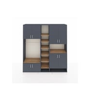Hyperion Dolap 18 Raflı 8 Kapaklı Tek Askılı 220x44x243 Antrasit-Antrasit/Çam