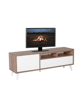 Adore Mobilya Retro Wide Tv Sehpası - Latte- Mat Lake Beyaz 150x53x40 cm (GxYxD)