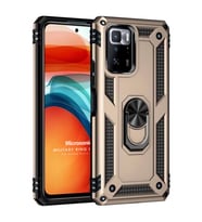 Microsonic Xiaomi Poco X3 GT Kılıf Military Ring Holder Gold