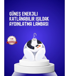 USB ve Solar Şarjlı Katlanabilir 5 Taraflı LED Lamba