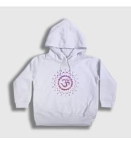 Presmono Unisex Çocuk Beyaz Om Sembol Meditasyon Hediye Yoga Kapüşonlu Sweatshirt 512917tt (Beyaz)