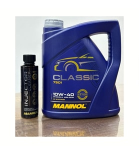 2025 10W40 Mannol Classic 4L Motor Yağı ve Injector Cleaner 250ml Benzin Enjektör Temizleyici