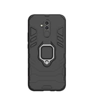 Microcase Huawei Mate 20 Lite Batman Serisi Yüzük Standlı Armor Kılıf - Siyah