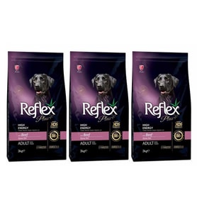 Reflex Plus Yüksek Aktiviteli Dana Etli Yetişkin Köpek Maması 3 Kg 3 Adet