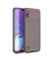 Samsung Galaxy A10 Kılıf Esnek Soft Karbon Tasarım Legion Serisi (Kahverengi)