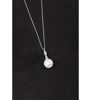 925 Ayar Gümüş Elegance Küre İnci Kolye (Rodyum)