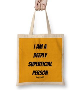 Andy Warhol Quotes Gift Bez Çanta Uzun Saplı