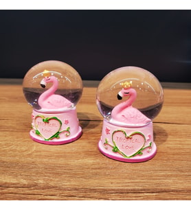 Mini Işıklı Flamingo Kar Küresi