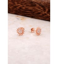 Güneş Rose Gümüş Küpe 4796