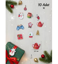 Yılbaşı Mini Figür 6  10'lu paket (Çok Renkli-Renksız)