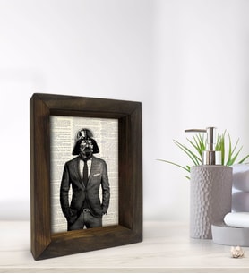 BK Gift Banyo Dekoratif Doğal Masif Ahşap Çerçeve 15x20cm-52 (Beyaz)