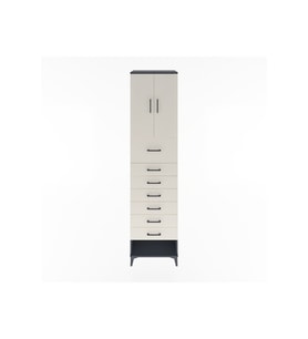 Hyperion Dolap 2 Raflı 7 Çekmeceli 2 Kapaklı 60x44x243 Antrasit-Aytaşı