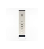 Hyperion Dolap 2 Raflı 7 Çekmeceli 2 Kapaklı 60x44x243 Antrasit-Aytaşı