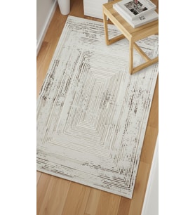 Sultan Serra Labirent Desen Krem Modern Akrilik Makine Dokuma Salon Halısı - 11308