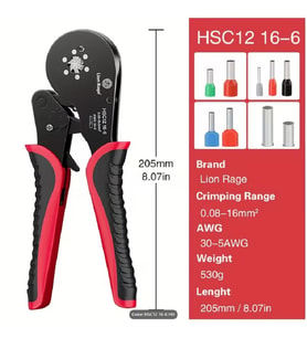 HSC12 16-6 0.08-16 MM² SOĞUK SIKMA YÜKSÜK SIKMA PENSESİ