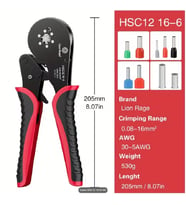 HSC12 16-6 0.08-16 MM² SOĞUK SIKMA YÜKSÜK SIKMA PENSESİ