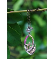 STONEAGE JEWELLERY Yakut ve Zirkon Taşlı Semazen Bayan Kolye