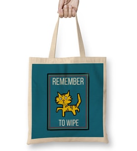 REMEMBER TO WIPE CAT Bez Çanta Uzun Saplı
