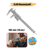 150 mm Hassas Mekanik Kumpas, Metal Gövde, İç-Dış Derinlik Ölçüm