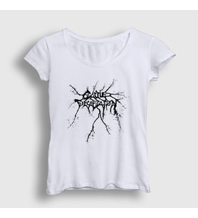 Presmono Kadın Beyaz Logo Metal Cattle Decapitation T-Shirt 476157tt (Beyaz)