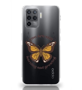 Oppo Reno 5 Lite Uyumlu Kelebek Desenli Şeffaf Telefon Kılıfı