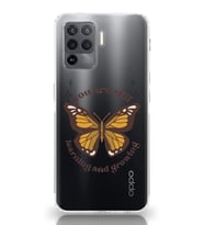 Oppo Reno 5 Lite Uyumlu Kelebek Desenli Şeffaf Telefon Kılıfı