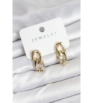 Pirinç Gold Renk Zincir Model Kadın Küpe - TJ-BKP11233