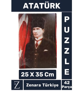 Premium Eğlenceli Eğitici Görsel Algı Motor Becerisi Geliştiren Çocuk PUZZLE 42 Parça ATATÜRK