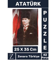 Premium Eğlenceli Eğitici Görsel Algı Motor Becerisi Geliştiren Çocuk PUZZLE 42 Parça ATATÜRK