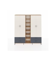 Arges Dolap 12 Raflı 4 Çekmeceli 2 Askılı 220x30x243 Çam-Aytaşı/Antrasit