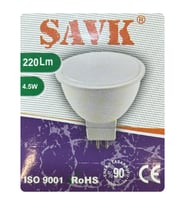 (1 Adet) Şavk 12Volt AC/DC 4,5W (22W) Beyaz Işık (6500K) GU5.3 Duylu (İğne Bacak) Led Çanak Ampul