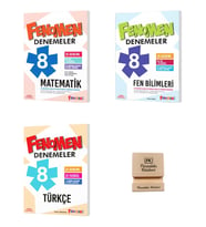 Fenomen LGS 8. Sınıf Matematik Türkçe ve Fen Bilimleri 3lü Deneme Seti + Telefon Standı