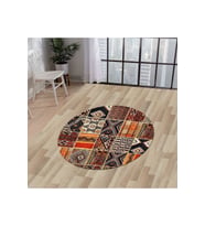 Dijidekor Halı Turuncu Cool K1300  Yuvarlak Kaymaz Kesme İnce Yolluk Kilim Salon Halısı Modelleri (Açık Turuncu)