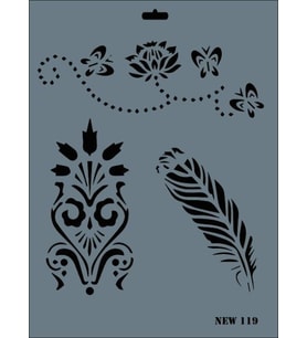 Rich New Seri N-119 Stencil 35x25 cm