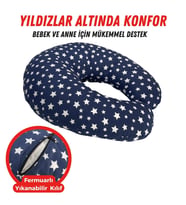 XPERMATE Bebek Emzirme Yastığı Bebek Destek Minderi Fermuarlı Yıkanabilir Kılıf 55x60x14cm Lacivert