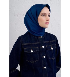 Twill İpek Eşarp -2025/2026 -9402D (Mavi)