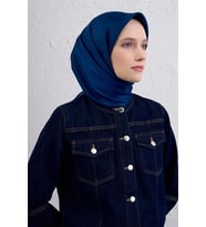 Twill İpek Eşarp -2025/2026 -9402D (Mavi)