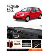 VOLKSWAGEN GOLF 5 (2003-2009) Uyumlu Torpido Örtüsü Torpido Kılıfı - Siyah