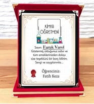 Kimya Öğretmenine Plaket (STD)