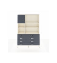 Arges Gardrop 7 Raflı 8 Çekmeceli Tek Kapaklı  132x30x195 Aytaşı-Antrasit