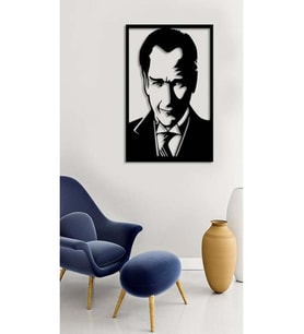 MCG Atatürk Silüet Ahşap Duvar Tablosu